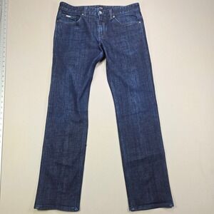 HUGO BOSS Mens Dark Wash Stretch Denim Jeans Straight Leg Size 32x30